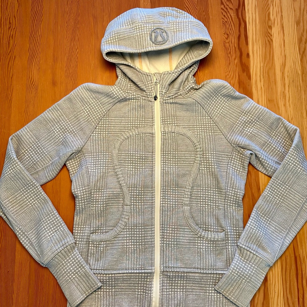 Lululemon Scuba Hoodie - Glen Check Polar Cream Silver Slate